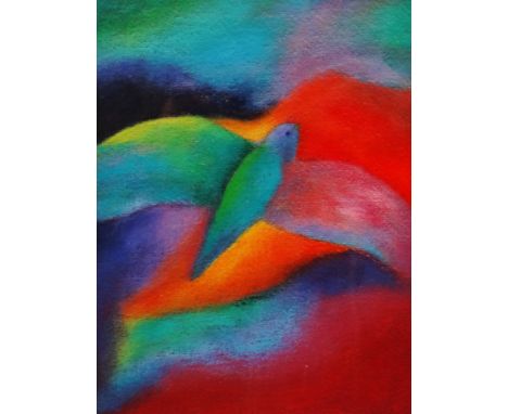 Rachel LAVINE (British b. 1957),  Dove,  Mixed media,  Signed verso,  Framed and glazed,  Picture size 22cm x 17cm,  Overall 