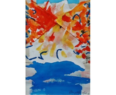 Roy WALKER (British 1936-2001),  Abstract,  Collage and mixed media,  Signed lower right,  Framed,  Picture size 28cm x 19cm,