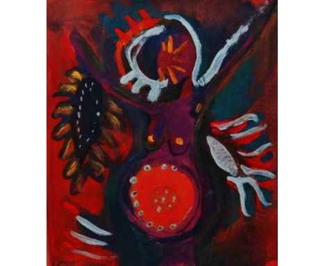 Faye THOMPSON (British 20th/21st Century),  Belly,  Mixed media,  Signed lower right, titled lower left,  Framed and glazed, 