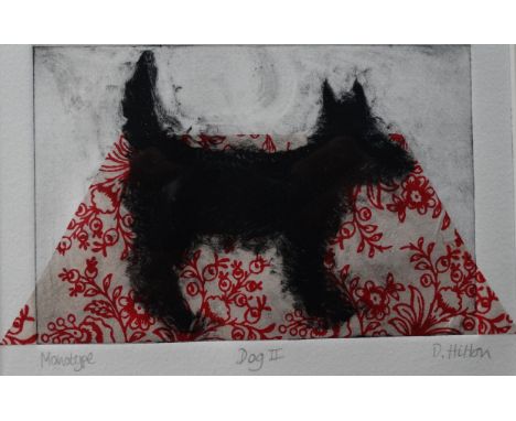 Diana HILTON (British 20th/21st Century),  Dog II,  Monotype,  Signed and titled in pencil, signed and titled (Dog on Mat) ve