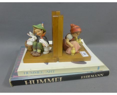 Pair of Hummel bookends and two Hummel collector's Books to include Hummel Art by John Hotchkiss and Hummel the Complete Coll