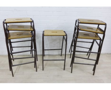 Set of seven vintage stacking stools, (7) 