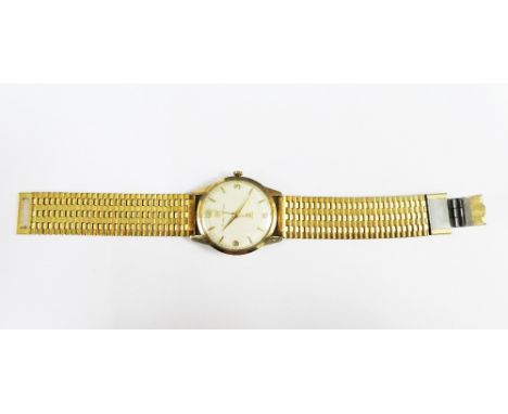 Girard Perregaux, a Gent's vintage 9ct gold cased wristwatch, the champagne coloured dial with batons and  Arabic quarter hou