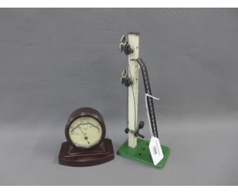 Bakelite Rototherm thermometer and Hornby signal post, tallest 23cm 