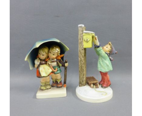 Goebel figures to include A letter to Santa Claus &amp; Stormy Weather, tallest 19cm (2) 