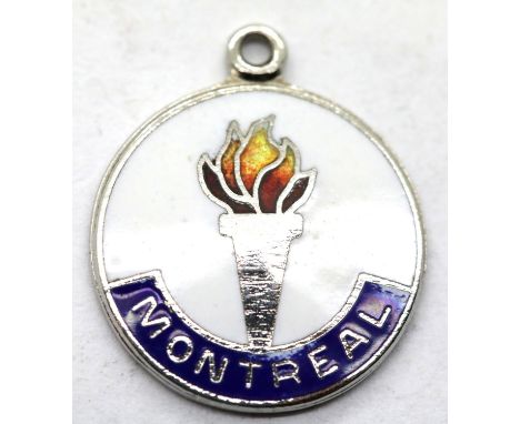 Rare vintage sterling silver and enamel Montreal Olympics charm/pendant by BM Co. P&amp;P Group 1 (£14+VAT for the first lot 