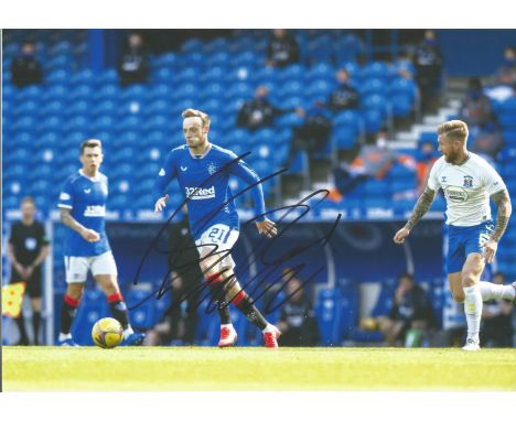 Football, Brandon Barker signed 12x8 colour photograph pictured in action playing for Rangers. Barker has previously played f