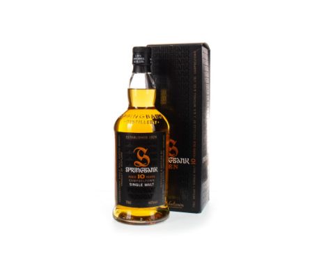 SPRINGBANK AGED 10 YEARS Single Malt Scotch Whisky 70cl, 46% volume, in carton.