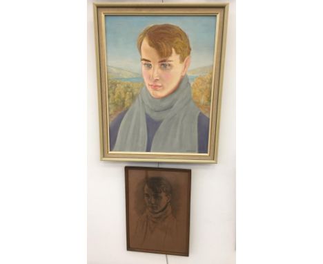 Richard Sherrin (1909-1998):Self portrait of the artist aged 18, oil on canvas, signed lower right & dated 1993, H 45 x W 35 