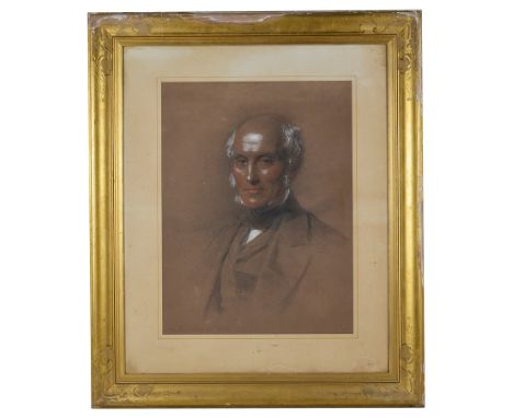 George Richmond, R.A. (British, 1809-1896):Portrait of Henry Dawson Dawson-Greene, bust-length, in formal dress, coloured cha