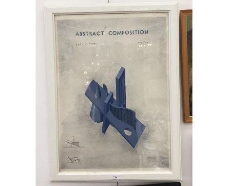 John A. Watts (Architectural Designer, 20th century):Abstract Composition, gouache study, bearing Brixton School of Building 