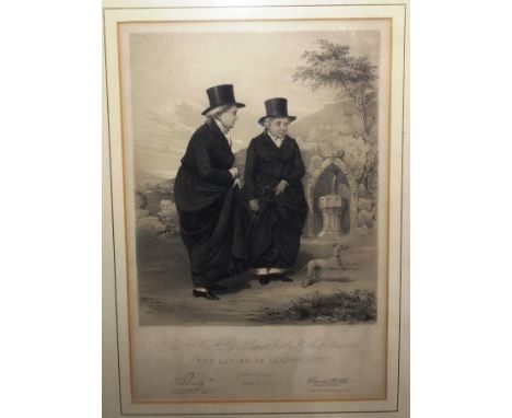 'The Ladies of Llangollen' (Lady Eleanor Butler &amp; Sarah Ponsonby), lithograph, by James Henry Lynch, printed by Day &amp;