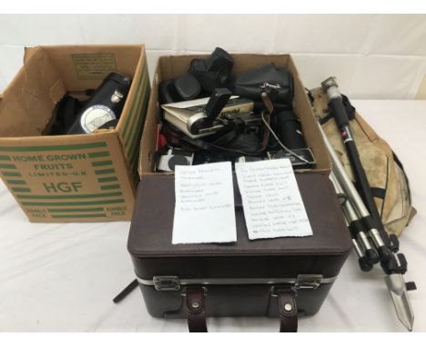 A quantity of clean camera equipment to inc Olympus, Nikon, Kodak, Samsung, accessories, Monopod, Optima, prismatic telescope