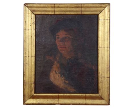 Gregori Sphonko (Ukrainian, 1926-2005):Portrait of a lady, oil on canvas, H 48 x W 38 cm
