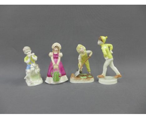 Set of four Royal Worcester figures of children, tallest 13cm (4)
