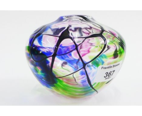 Norman Stuart Clarke art glass vase, signed and dated '89, 10cm high 