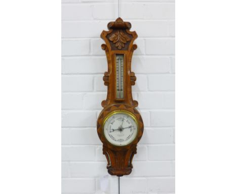 Oak cased wall barometer, Simon Yeates - Penrith, 65cm long&nbsp;