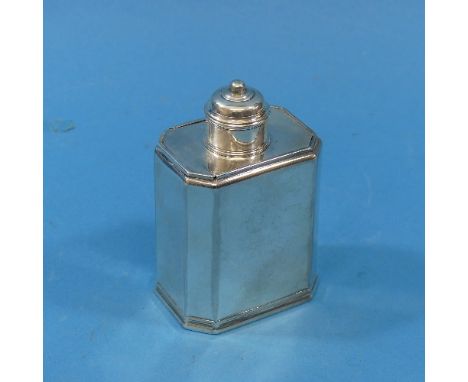 A George II West Country silver Tea Caddy, makers mark of a crowned 'SW' for Samuel Wilmott (Plymouth), hallmarked Exeter, 17