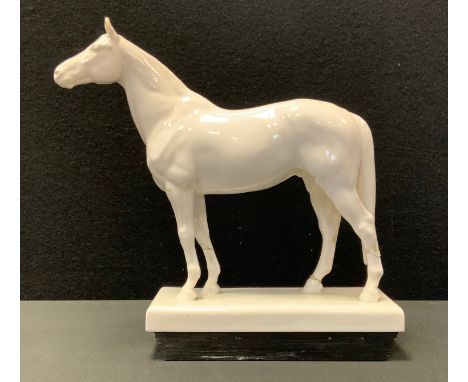 A Meissen porcelain model Alchemist Racehorse, impressed and printed marks, model No 3170, 29cm high. 