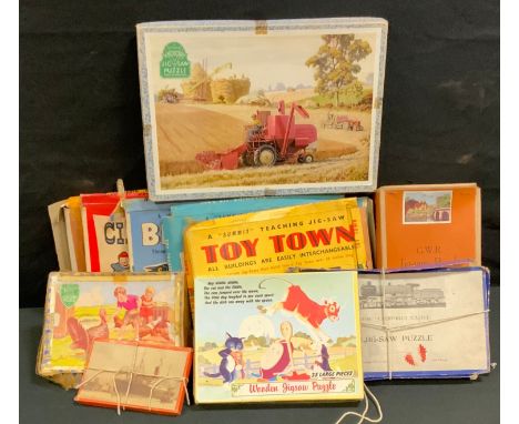 Jigsaws - Victory puzzles, The Caerphilly Castle, locomotive, 150pcs;  others Combine Harvester, 150pcs, Turkey;  Great Weste