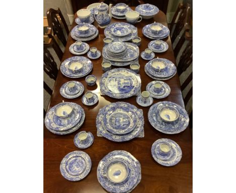 Copeland Spode Italian Pattern -  tureens, coffee pot, dinner, dessert and side plates;  coffee cans, soup bowls, etc 
