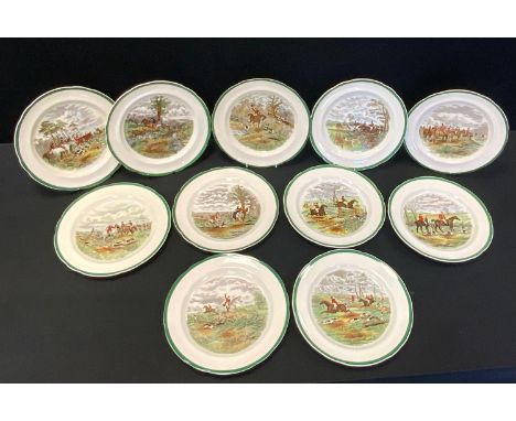 A set of eleven Spode hunting scene series ware, plates, after J F Herring drawings  (11) 