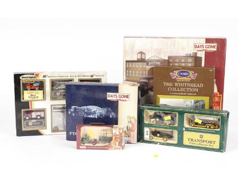 A limited edition Lledo Days Gone ‘Brewing in Britain’ Scammell 6 Wheel Box Van - Whitbread &amp; 3 piece Tin Plate Brewery, 