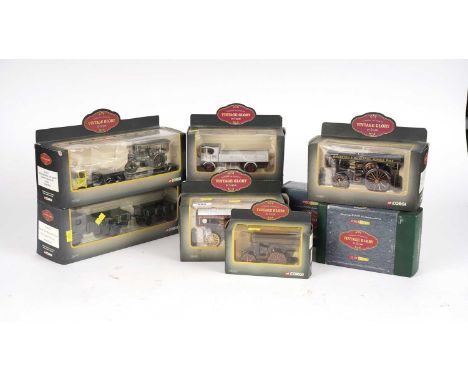A collection of Corgi Vintage Glory of Steam diecast model vehicles, including: Sentinel Steam Waggon &amp; Trailer; Fowler S