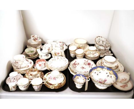 A Royal Worcester floral decorated tea service, comprising: teacups, a cream jug, a sugar bowl, a sandwich plate, saucers, an