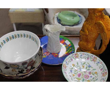 ROYAL DOULTON JUG
together with a charger, three ceramic bowls and another jug modelled as a dragon (6)
