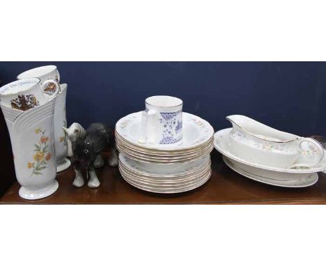 MAYFAIR DINNER WARE
together with other ceramics, glass and a hip flask