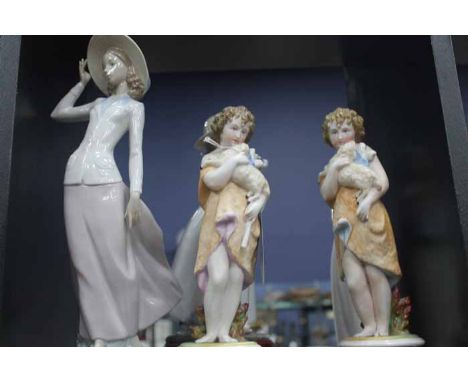 GROUP OF FIVE CERAMIC FIGURES
comprising of a Lladro figure, two Nao figures, and two other figures (5)