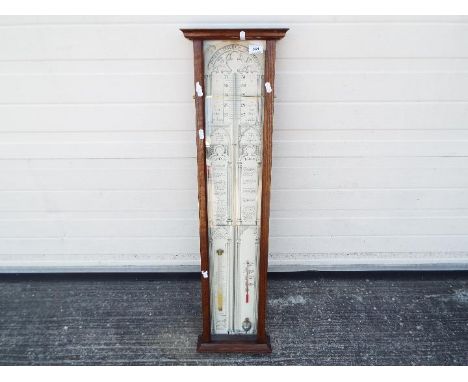 An Admiral Fitzroy's Barometer, oak cased approx 96.5cm (h)