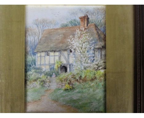 Helen Allingham R.W.S (1848-1926) - Watercolour, A Surrey Cottage, signed lower right H. Allingham, approximately 18 cm x 14 