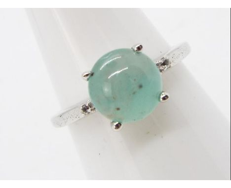 An Aquaprase & White Topaz Sterling Silver ring size N to O issued in a limited edition 1 of 100 with authenticity certificat