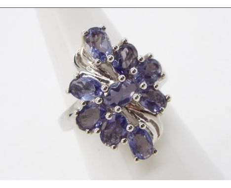 A 3.26 ct Bengal Iolite Sterling Silver ring size N to O issued in a limited edition 1 of 138 with authenticity certificate