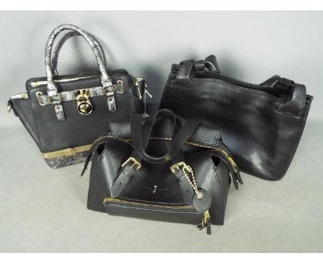A Gucci black leather tote shoulder bag, style number 105376 and two further handbags.Condition Report: The Gucci bag appears