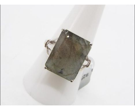 A 9.87 ct Labradorite Sterling Silver ring size R to S issued in a limited edition 1 of 498 with authenticity certificate