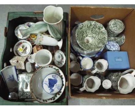 A mixed lot of ceramics to include Coalport, Wedgwood, Poole Pottery, Aynsley, Paragon and similar, two boxes. [2]