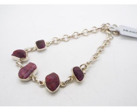 A 25.31 ct Burmese Ruby Sterling Silver bracelet issued in a limited edition 1 of 37, independent hallmark by The Birmingham 