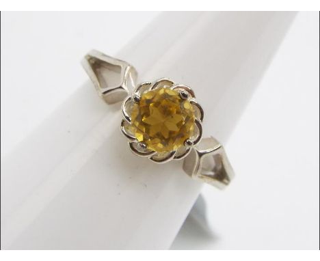 A 0.31 ct Burmese Amber Sterling Silver ring size N to O issued in a limited edition 1 of 32 with authenticity certificate