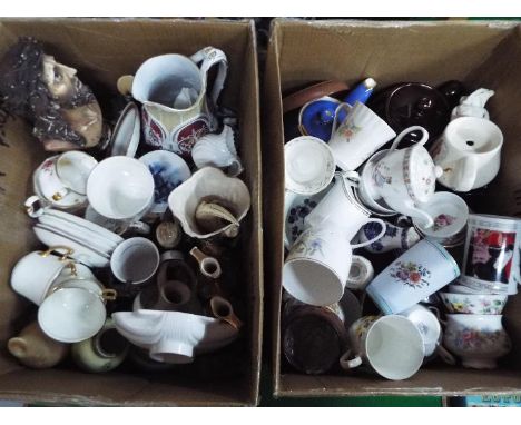 Two boxes of mixed ceramics to include Royal Worcester, Royal Albert, Beswick and similar. [2]