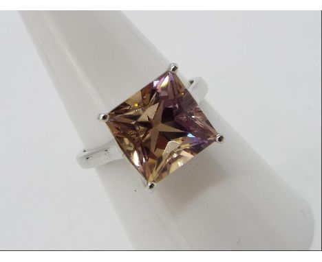 A 4.69 ct Anahi Ametrine Sterling Silver ring size N to O issued in a limited edition 1 of 54 with authenticity certificate