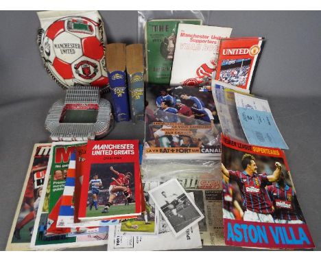 Sporting - a collection of football memorabilia and ephemera to include a France World Cup programmes, Manchester United grou