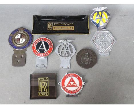 Automobilia - Lot to include a Royal Automobile Club associate car badge for the Commercial Motor Users Association, a bronze