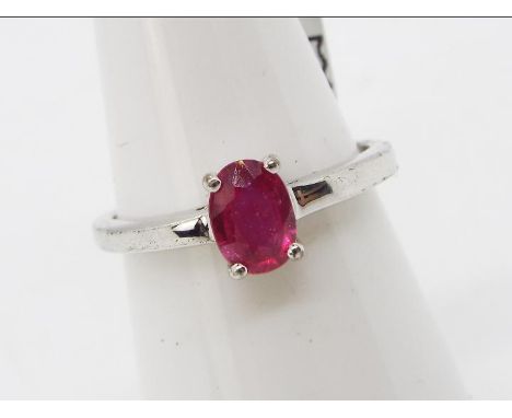 A 1.05 ct Burmese Ruby Sterling Silver ring size N to O issued in a limited edition 1 of 50 with authenticity certiifcate