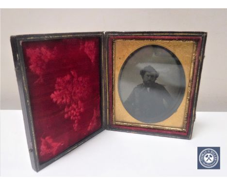 A Victorian daguerreotype portrait in case
