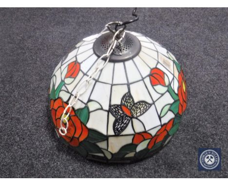 A Tiffany style hanging light shade 