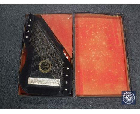 An early 20th century cased Royal harp zither 