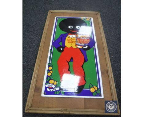 An enamel Robertsons golden shred sign mounted in frame